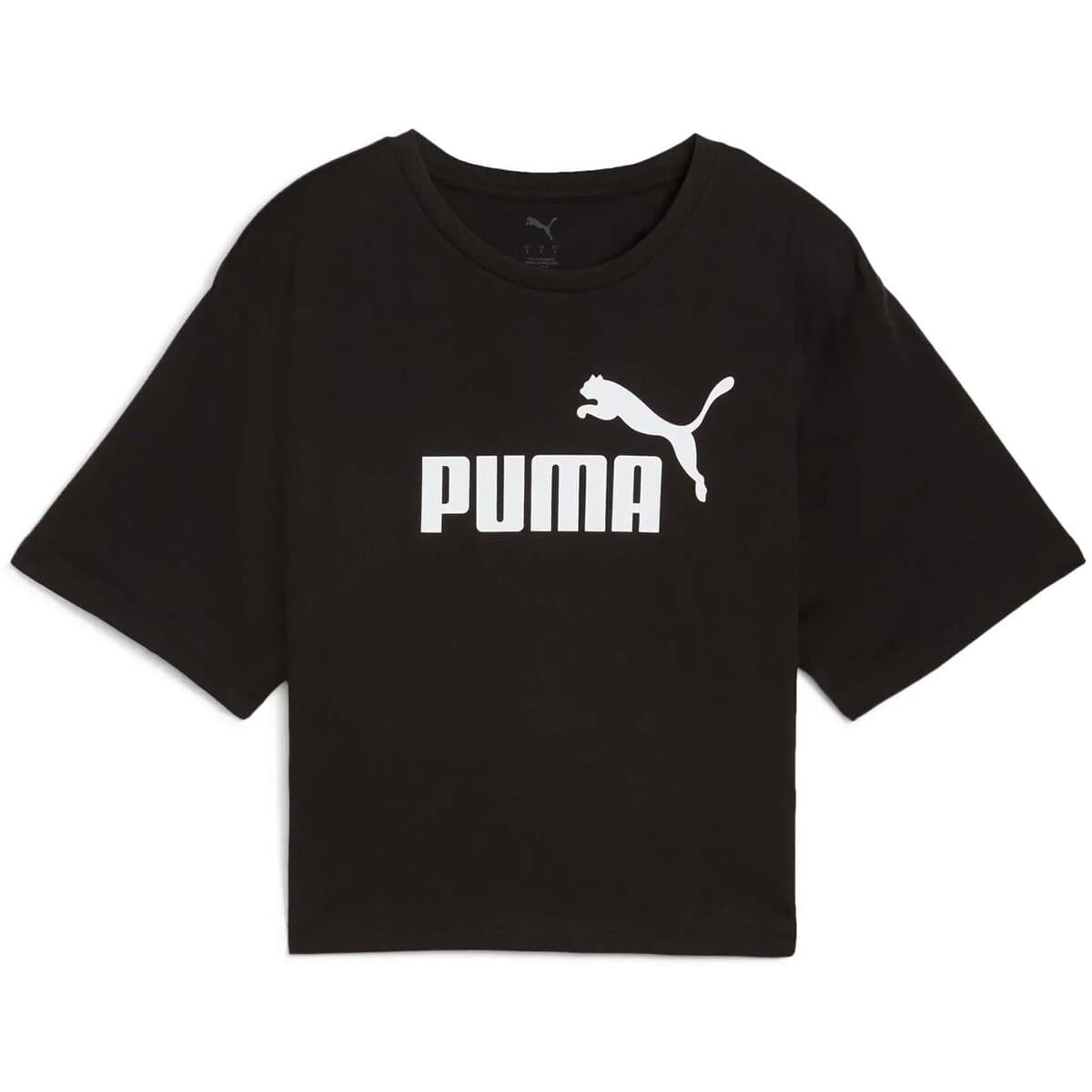T-shirt με κοντά μανίκια Puma Ess Cropped No. 1 Logo Relaxed Tee