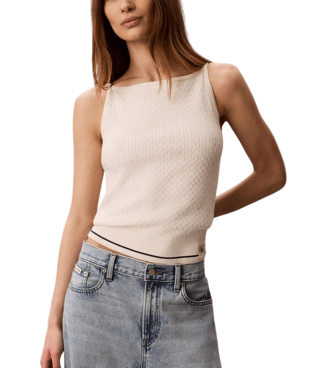 Γυναικείο Αμάνικο Top Εκρού Calvin Klein LV047F321G-YAS