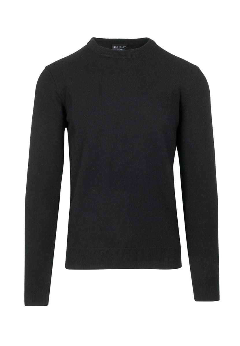 ΑΝΔΡΙΚΟ ΜΑΛΛΙΝΟ ΠΟΥΛΟΒΕΡ CINIS CROSSLEY ΣΤΡΟΓΓΥΛΗ ΛΑΙΜΟΚΟΨΗ ΜΑΥΡΟ