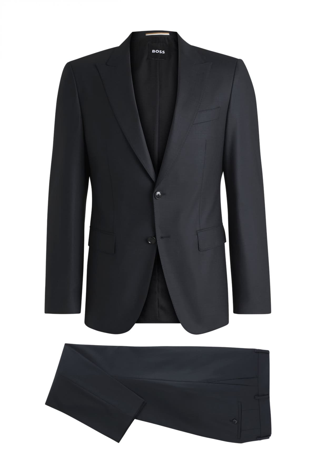 BOSS ΚΟΣΤΟΥΜΙ SLIM FIT H-HUGE-2PCS-PEAK-242 ΜΑΥΡΟ