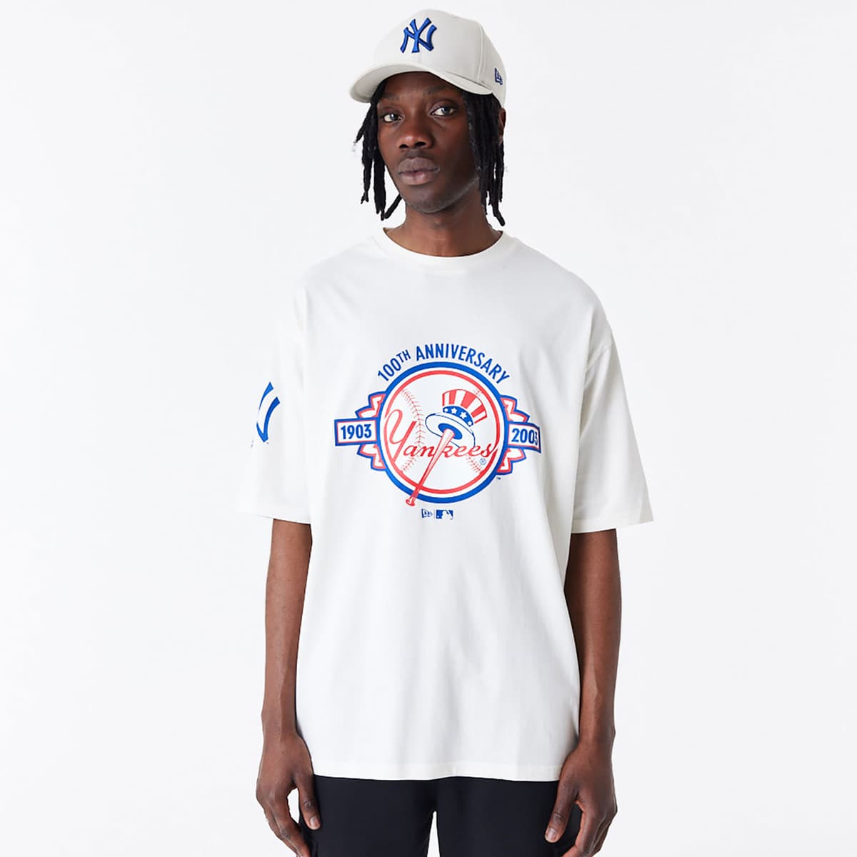 New Era New York Yankees Mlb Anniversary Oversized T-Shirt Ασπρο