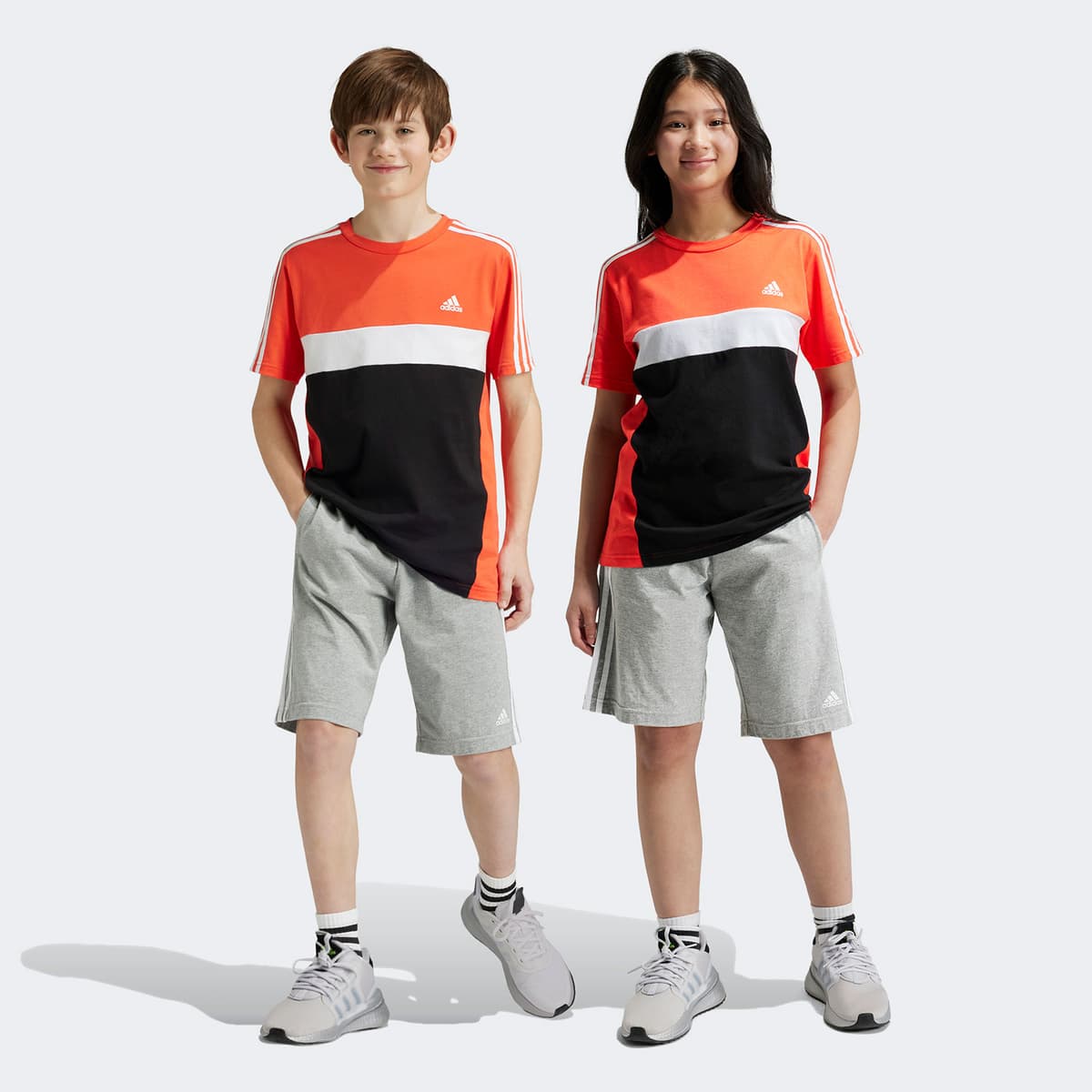 Adidas Essentials 3-Stripes Knit Shorts Γκρι