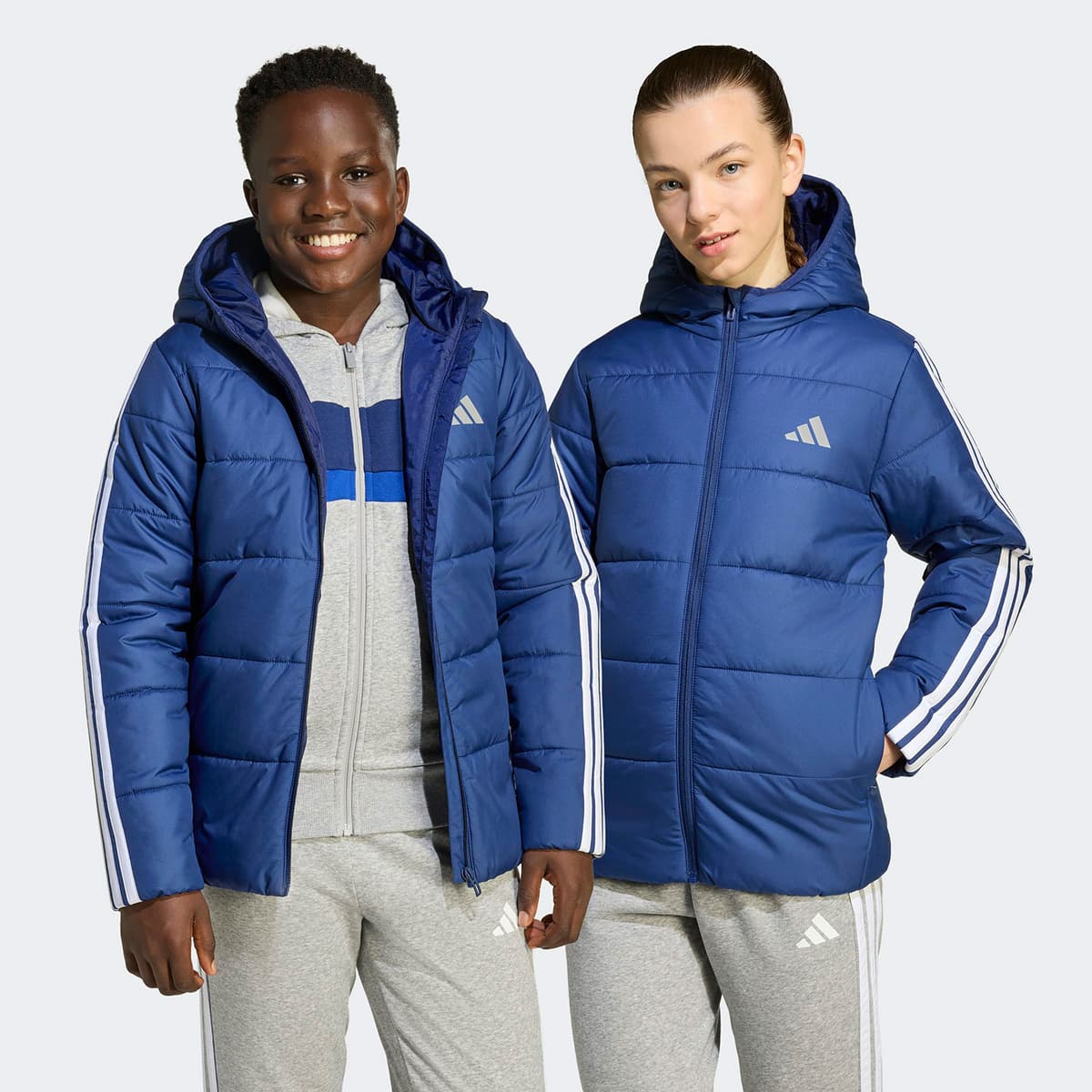Adidas Essentials 3-Stripes Padded Kids Jacket Μπλε