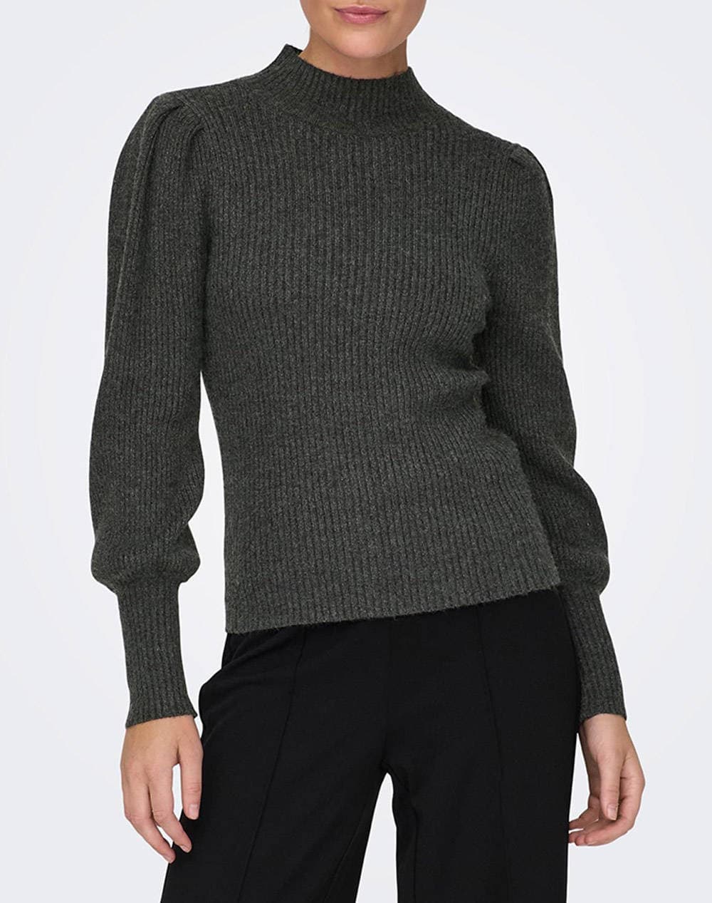 ONLY ONLKATIA L/S HIGHNECK PULLOVER KNT NOOS 15232494-Dark Grey Melange DarkGray