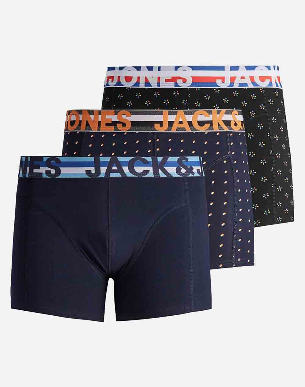 JACK&JONES ΜΠΟΞΕΡ JACHENRIK TRUNKS 3 PACK NOOS 12151351-BLACK Black