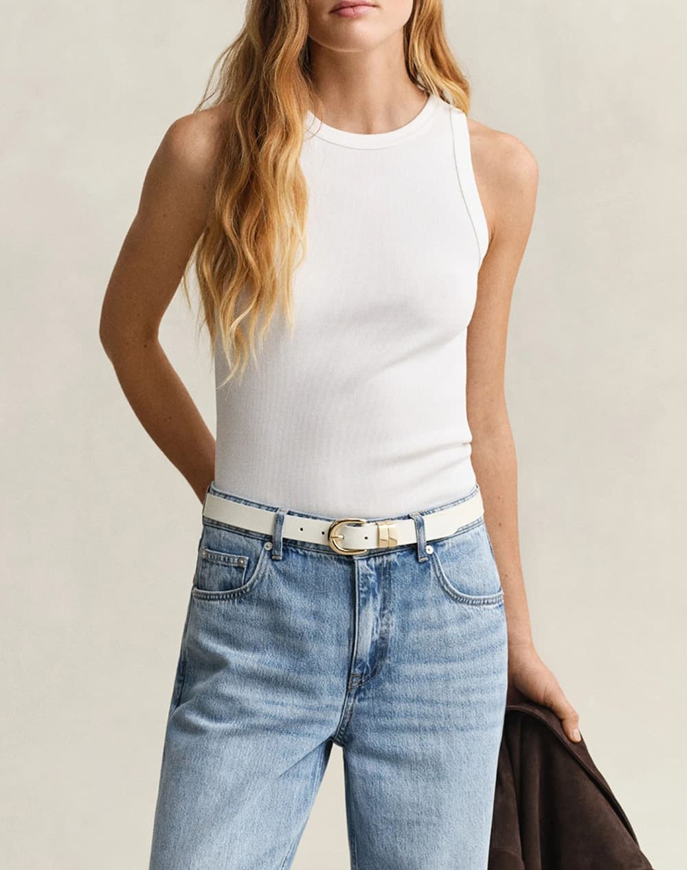 GANT ΜΠΛΟΥΖΑ ΧΜ HIGH NECK RIB TANK TOP 3GW4201407-110 White