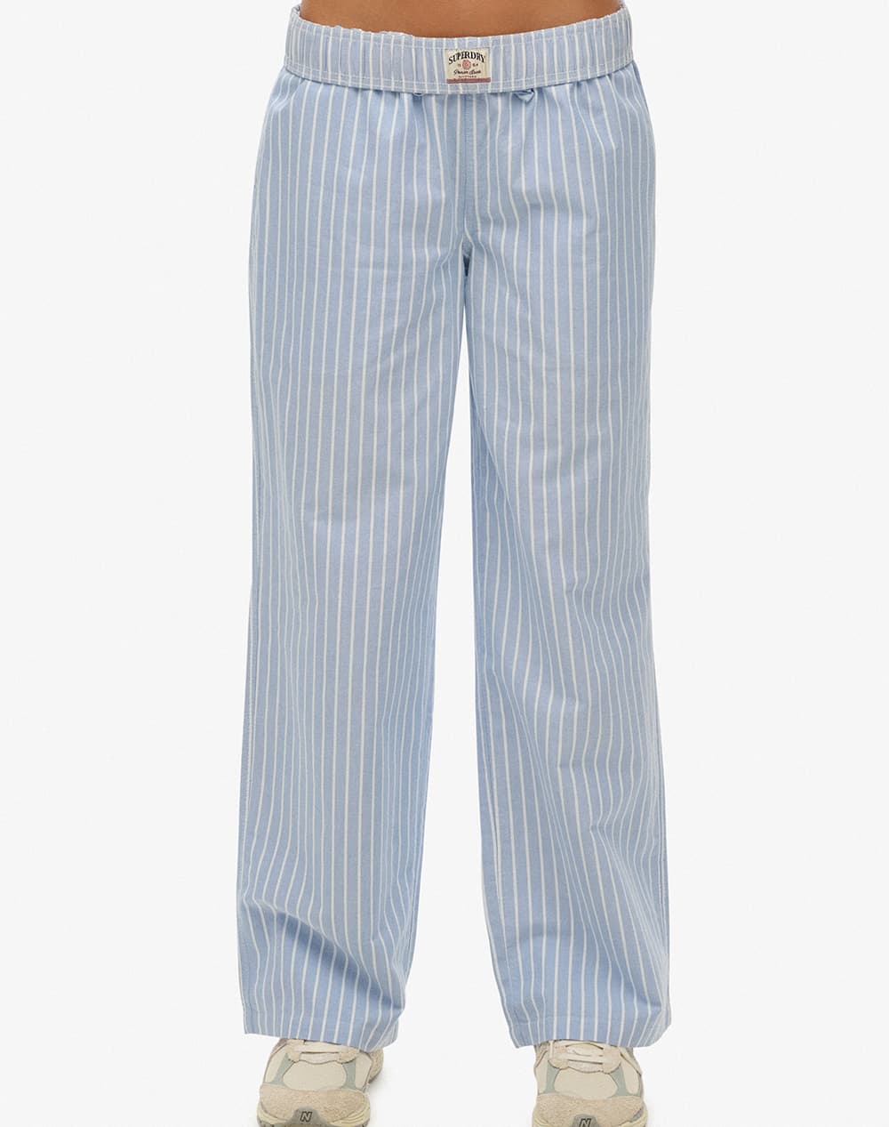 SUPERDRY D2 OVIN COTTON STRIPE ELASTIC TROUSER ΠΑΝΤΕΛΟΝΙ ΓΥΝΑΙΚΕΙΟ W7011273A-D9J LightBlue