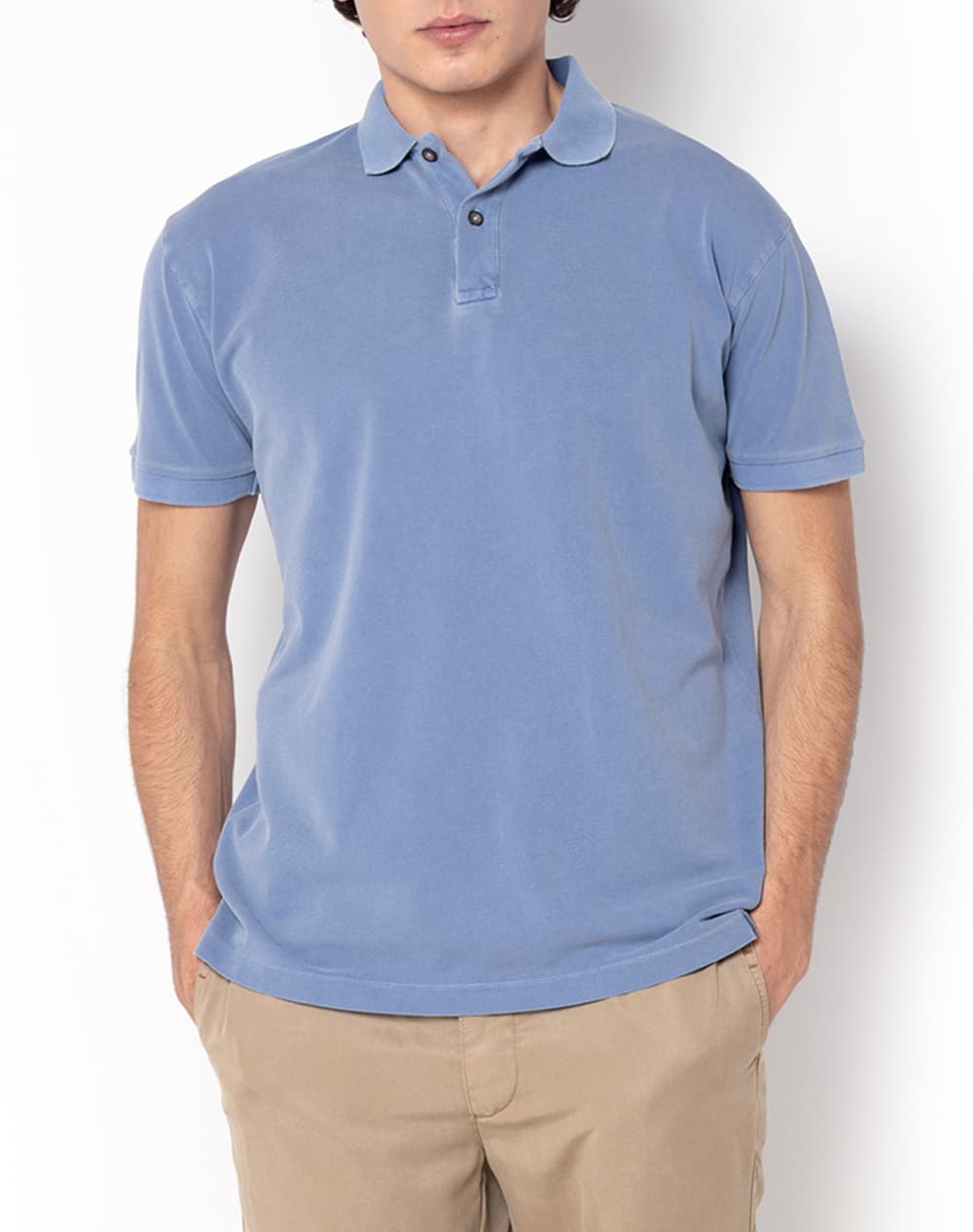 THE BOSTONIANS ΜΠΛΟΥΖΑ POLO PIQUE DELAVE REGULAR FIT 3PS1298-LIGHT Indigo