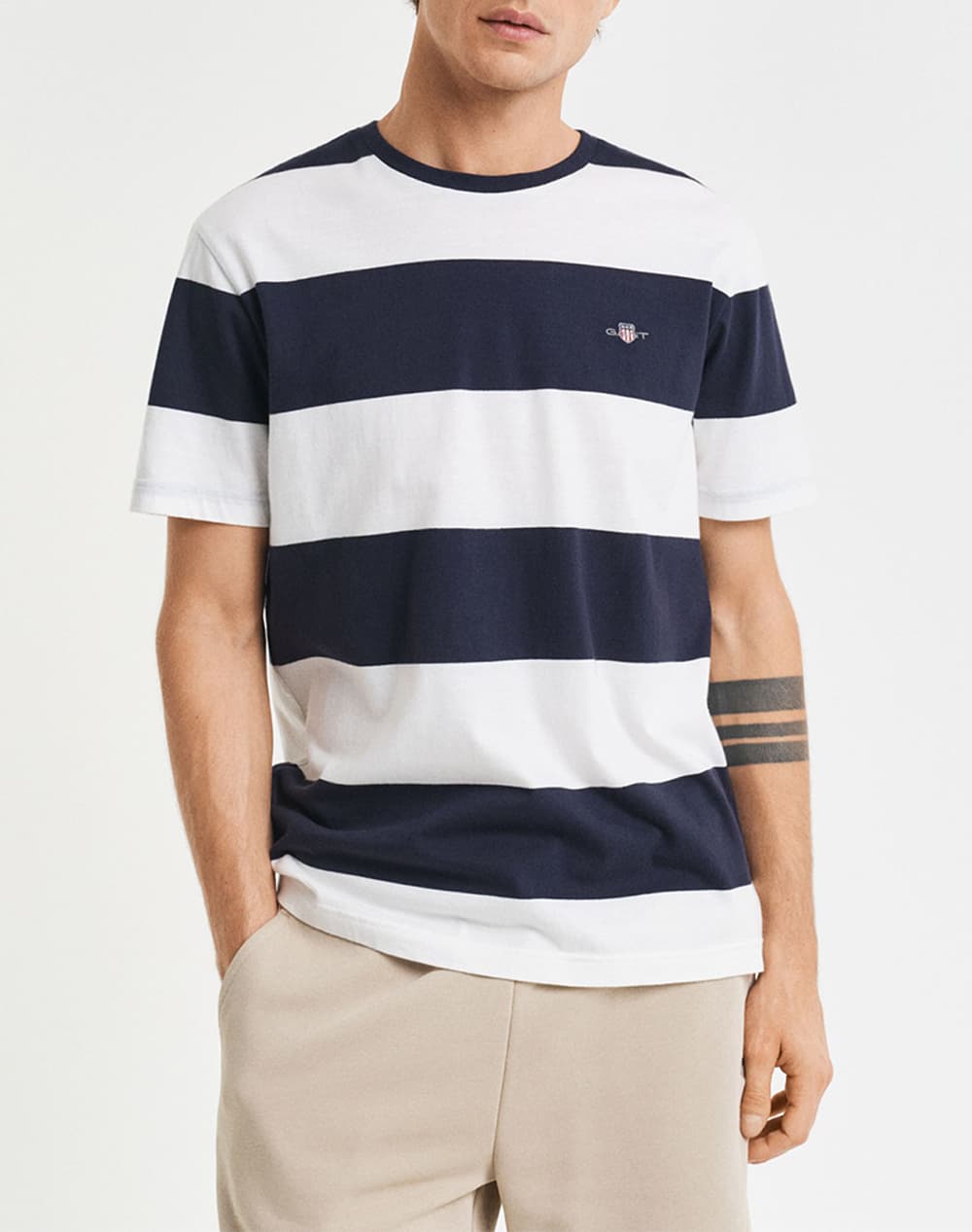 GANT ΜΠΛΟΥΖΑ ΚΜ BAR STRIPE SS T-SHIRT 3G2003203-113 OffWhite