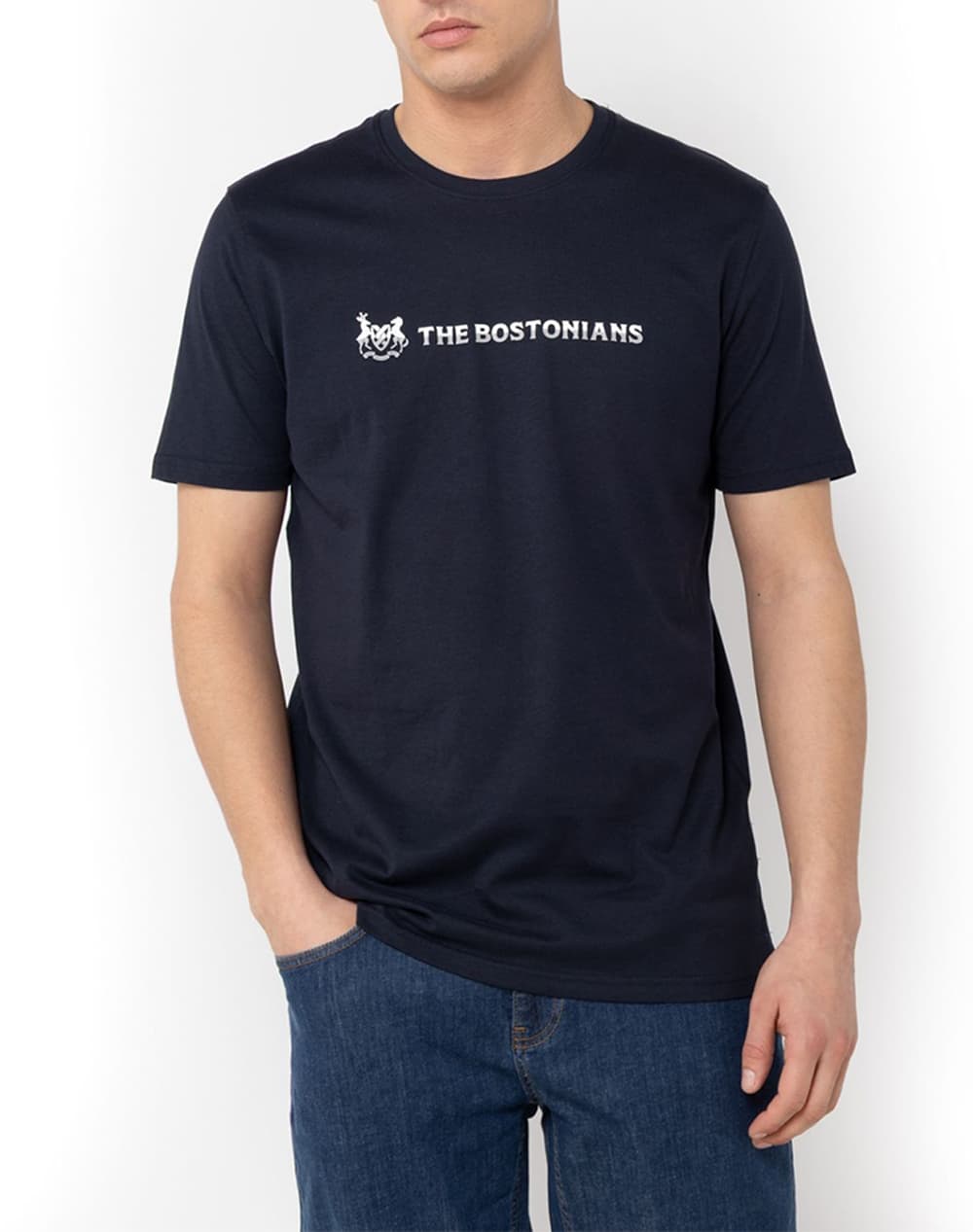 THE BOSTONIANS ΜΠΛΟΥΖΑ T-SHIRT TWO-TONE LOGO REGULAR 3TS1287M-NAVY DarkBlue