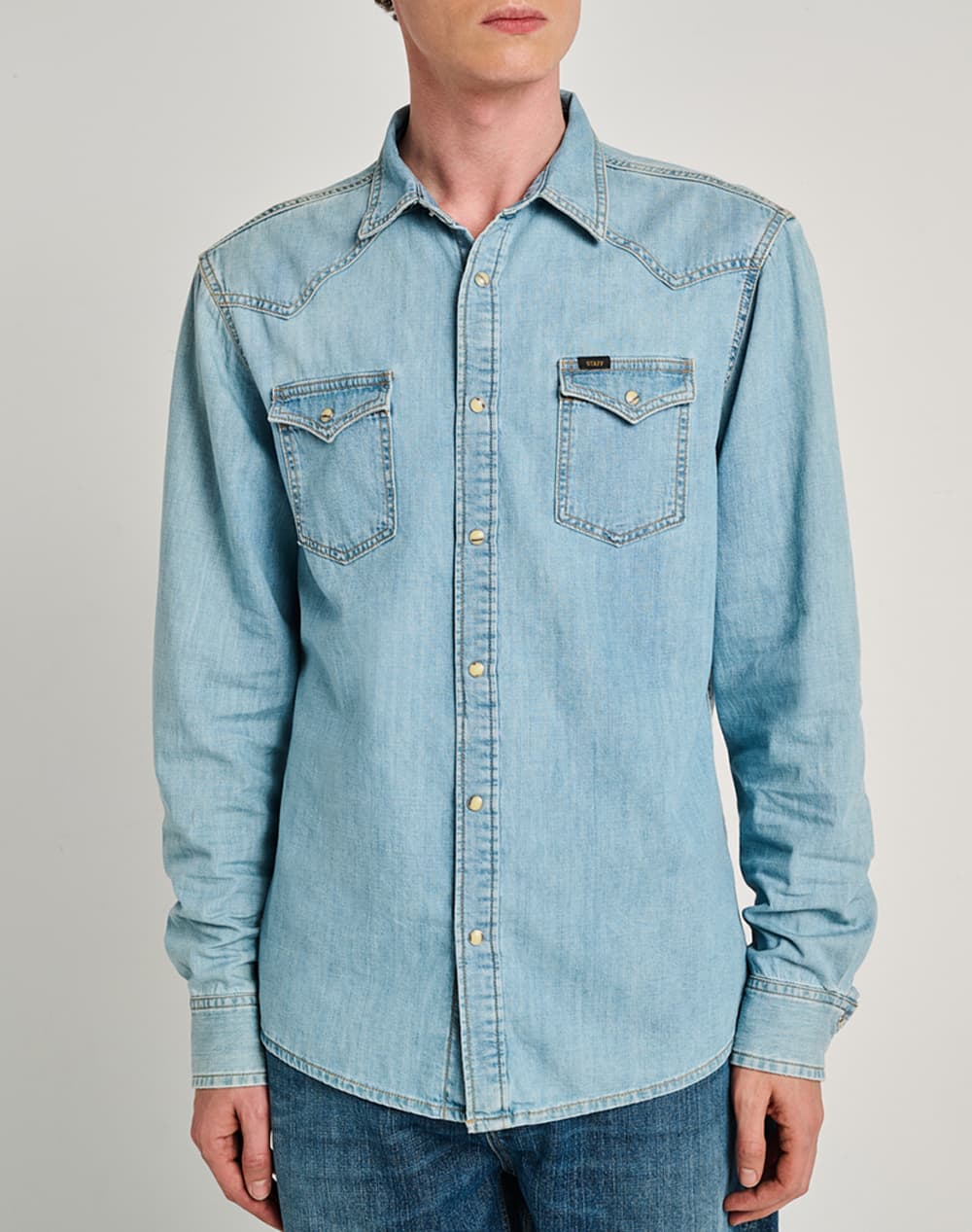 STAFF Fino Man Shirt 100%CO 5-616.029.B3.055-.00 DenimLightBlue