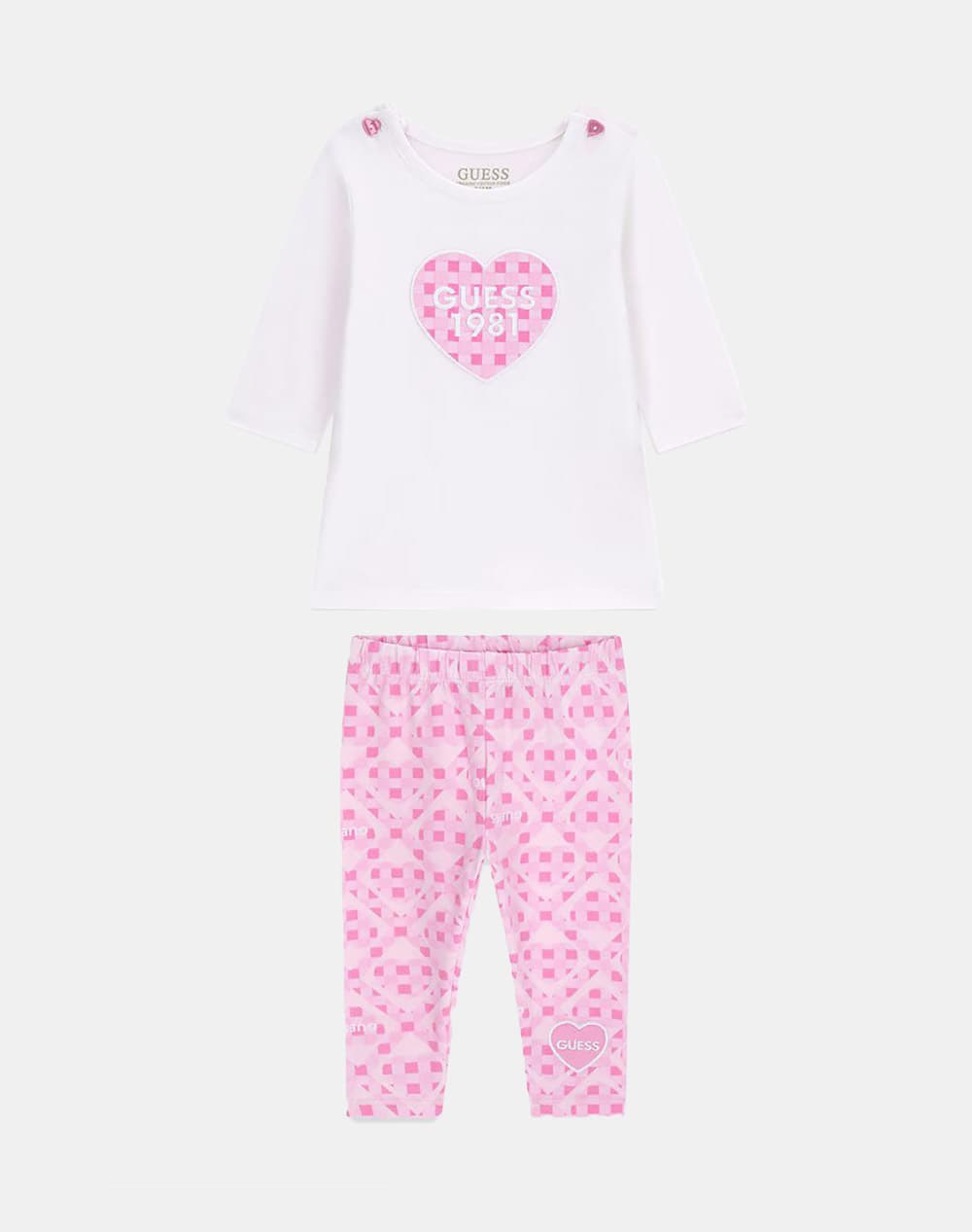 GUESS SET LS T-SHIRT+LEGGINGS ΣΕΤ ΠΑΙΔΙΚΟ GIRL A6RG04K6YW4-G011 White