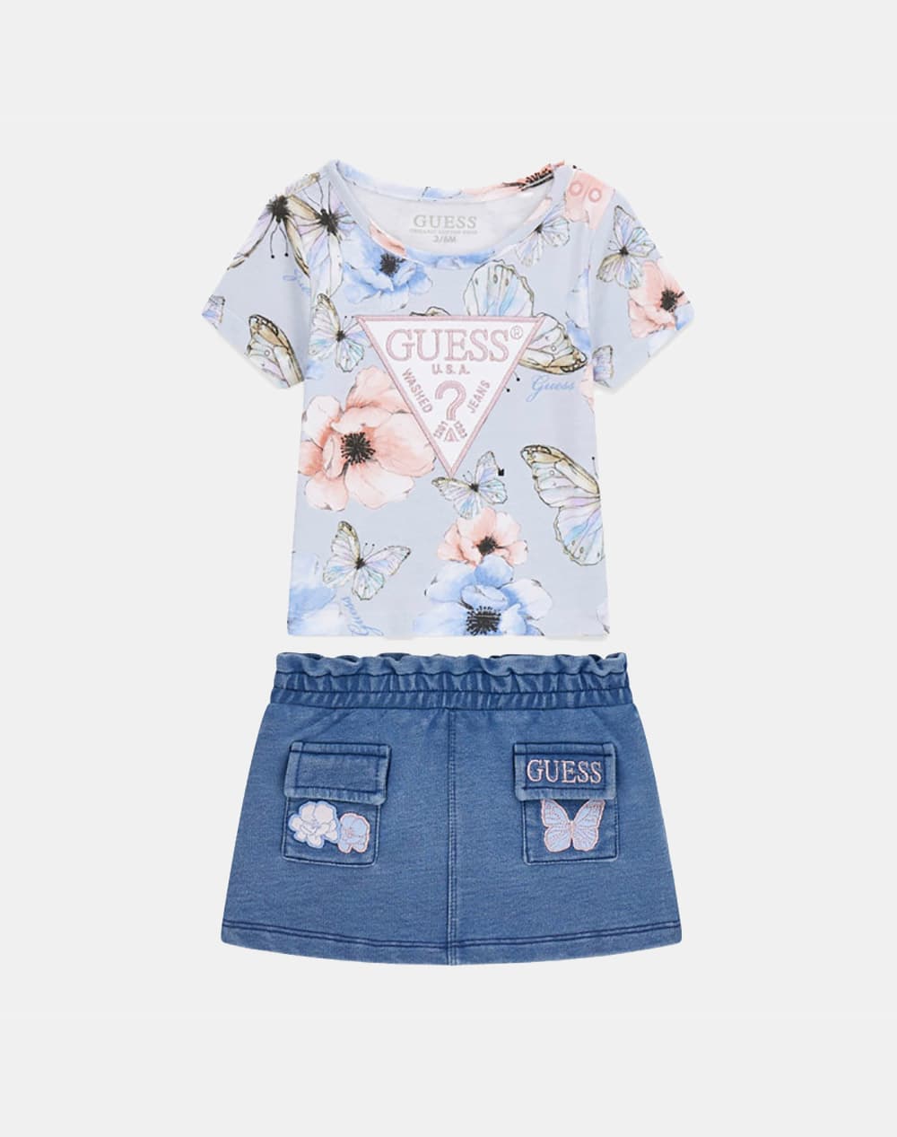 GUESS SET SS T-SHIRT+KINTDENIM SKIRT ΣΕΤ ΠΑΙΔΙΚΟ GIRL A6RG10K6YW4-P739 Multi