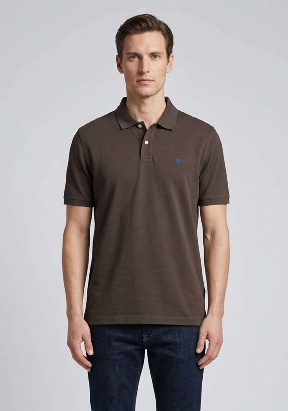 Fynch Hatton Polo Μπλούζα Supima Cotton - 1613 1700 861 Dark chocolate