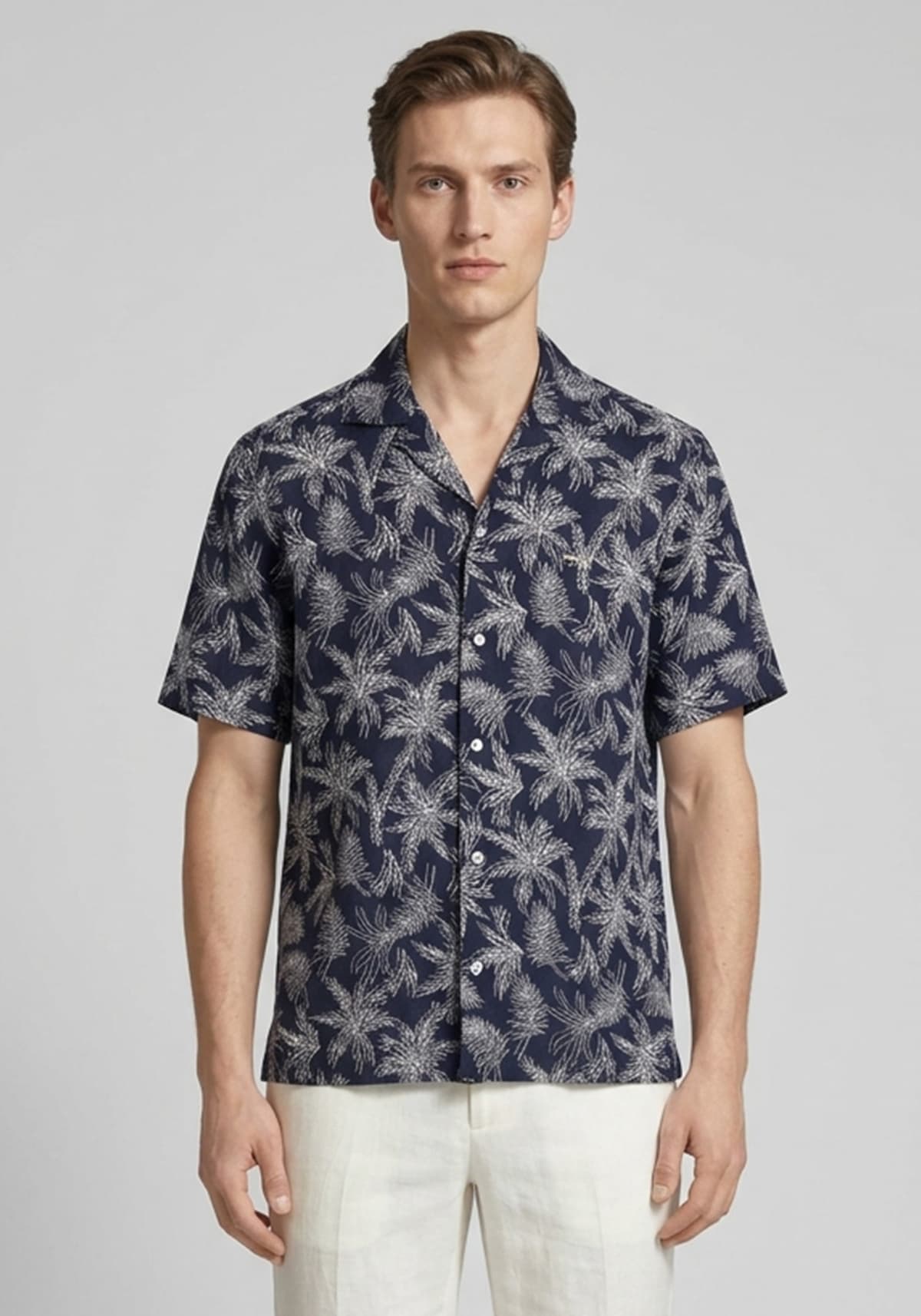 Fynch Hatton Πουκάμισο Linen - 1604 6079 685 Navy