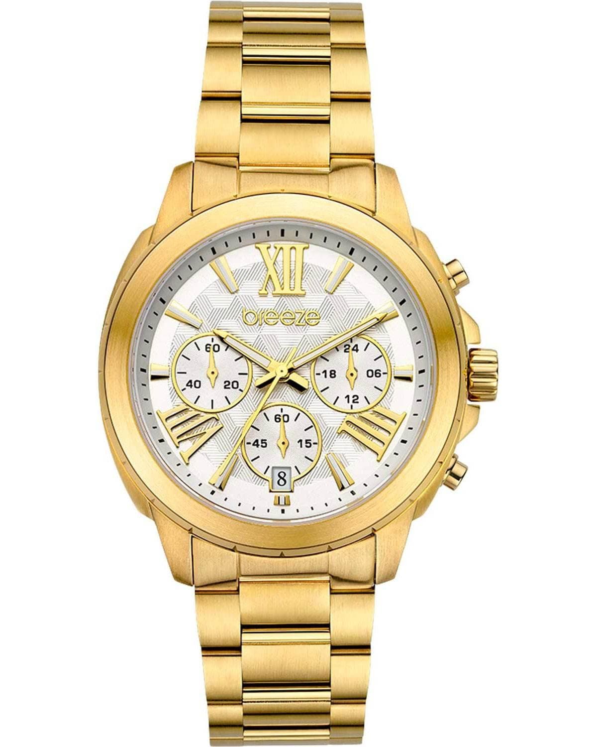 BREEZE Chronique Chronograph - 212481.1, Gold case with Stainless Steel Bracelet