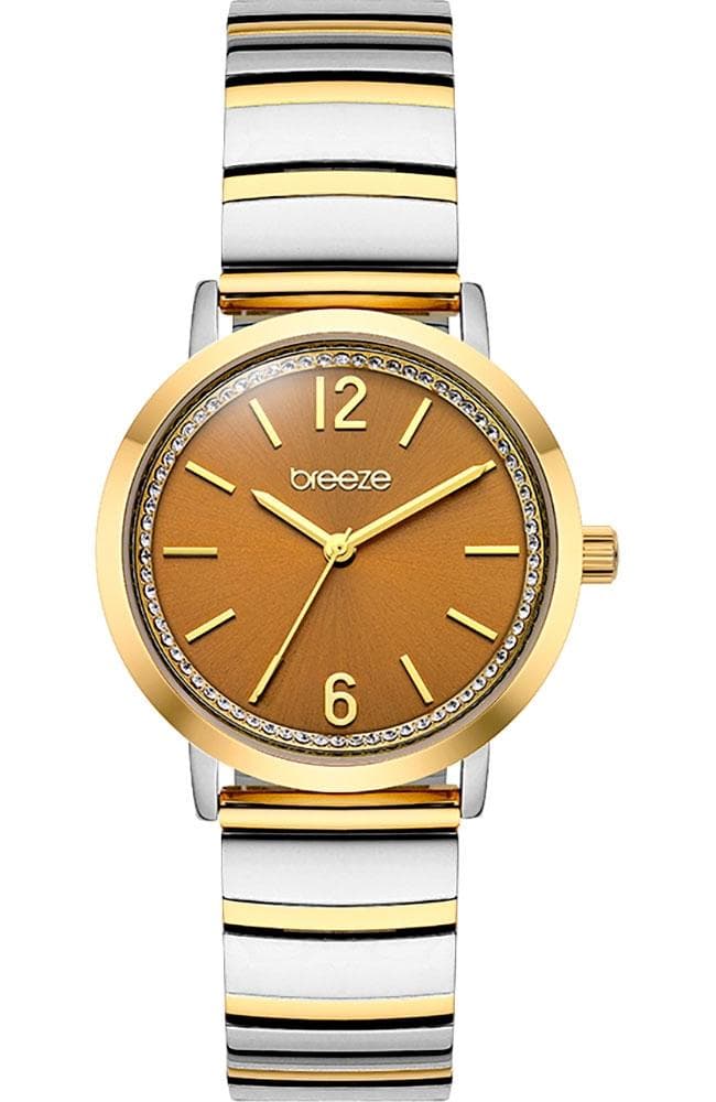 BREEZE Halo - 712571.8, Silver & Gold case with Stainless Steel Bracelet