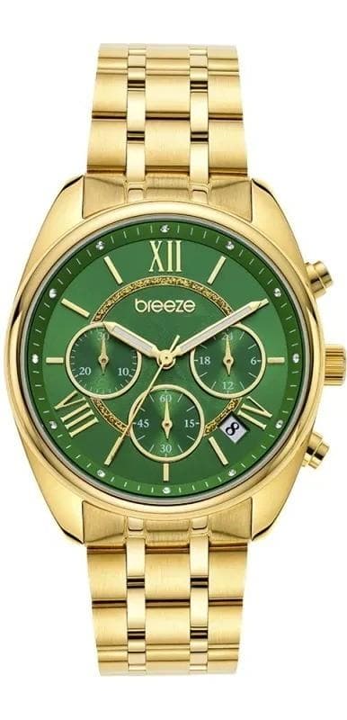 BREEZE Poshius Chronograph - 212521.3, Gold case with Stainless Steel Bracelet