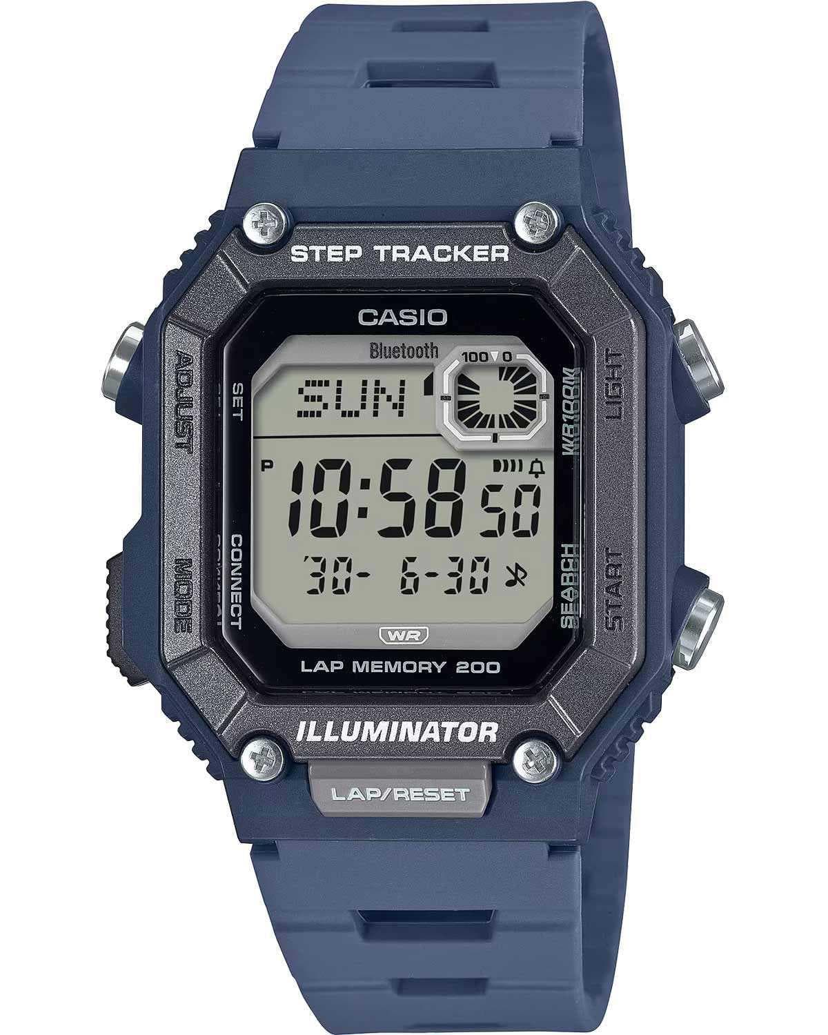 CASIO Collection Dual Time Chronograph Blue Plastic Strap WS-B1000-2AVEF