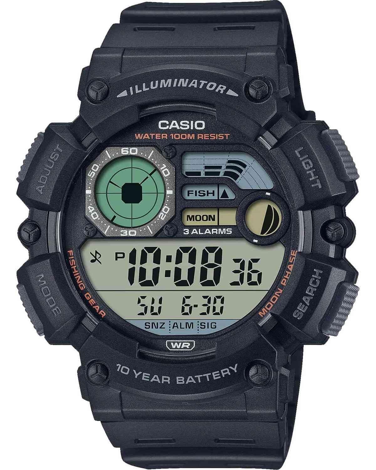 CASIO Collection Dual Time Chronograph - WS-1500H-1AVEF Black case with Black Rubber Strap