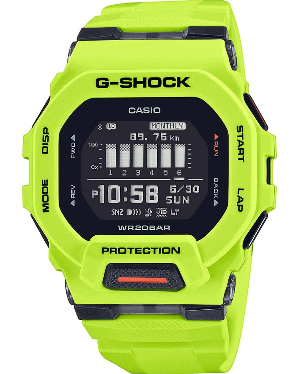 CASIO G-Shock G-Squad Bluetooth Yellow Rubber Strap GBD-200-9ER
