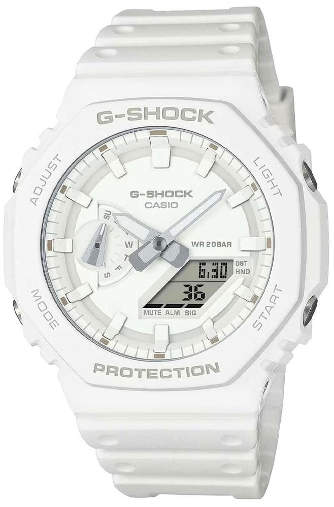 CASIO G-Shock Chronograph - GA-2100-7A7ER White case with White Rubber Strap