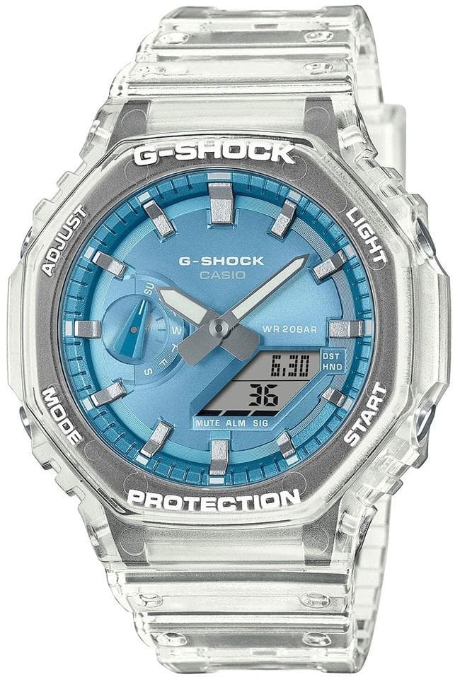 CASIO G-Shock Chronograph - GA-2100BM-7A2ER Transparent case with Transparent Rubber Strap
