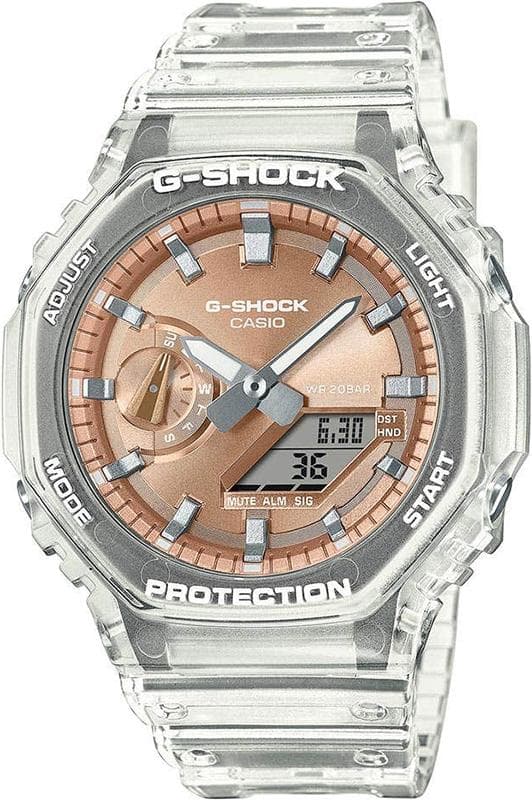 CASIO G-Shock Chronograph - GA-2100BM-7A5ER Transparent case with Transparent Rubber Strap