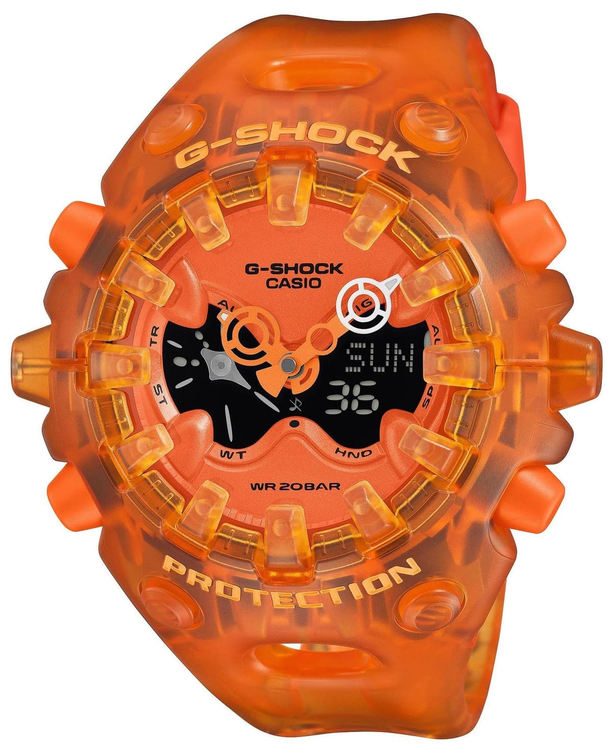 CASIO G-Shock The Over Size Chronograph - GA-V01SKE-4AER, Orange case with Orange Rubber Strap