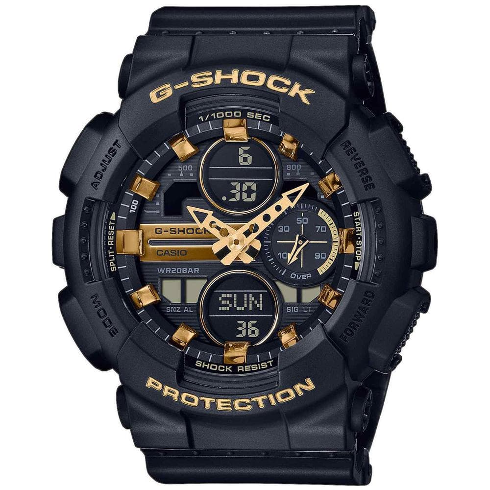 CASIO G-Shock Chronograph - GMA-S140M-1AER Black case with Black Rubber Strap