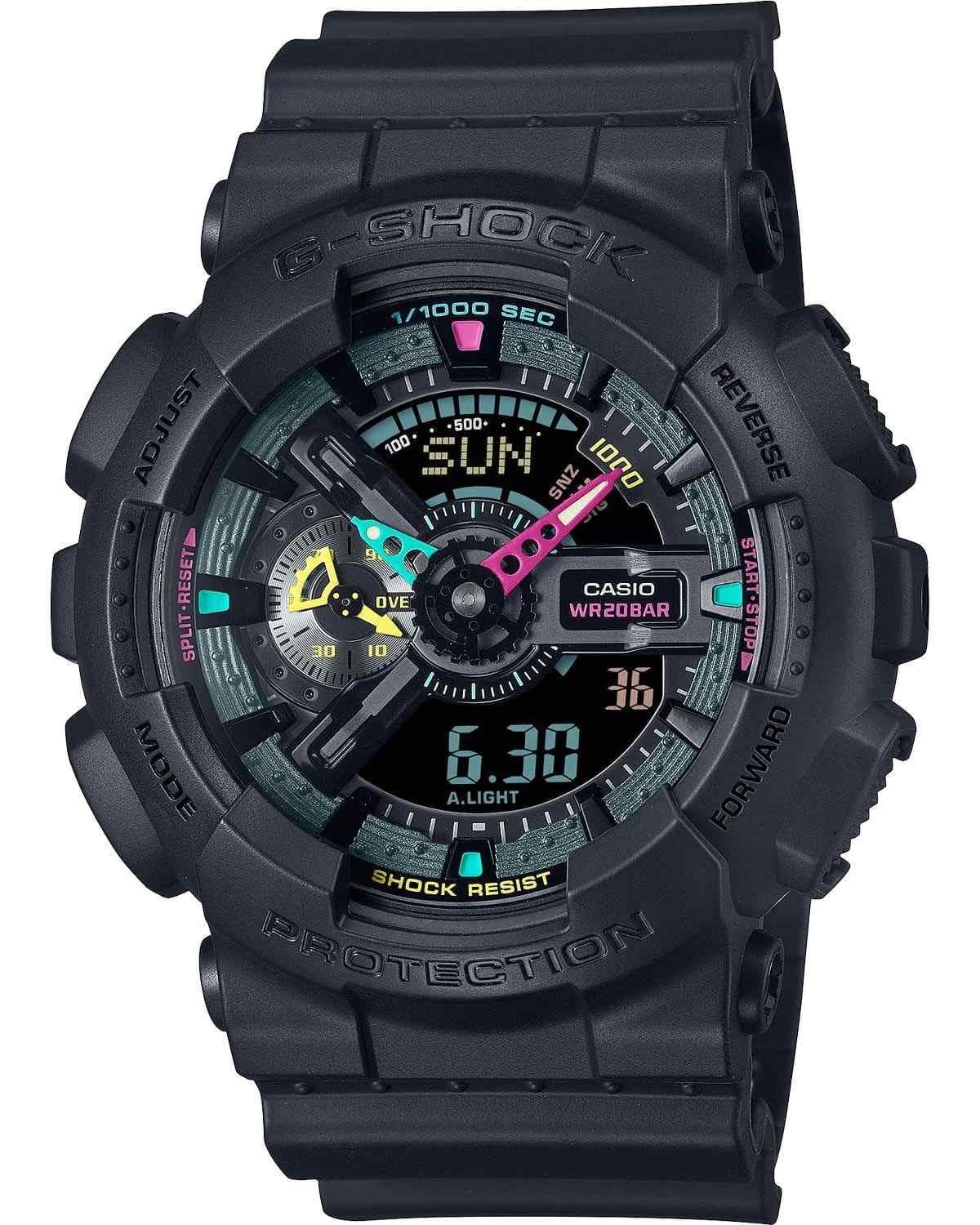 CASIO G-Shock Cronograph - GA-110MF-1AER, Black case with Black Rubber Strap