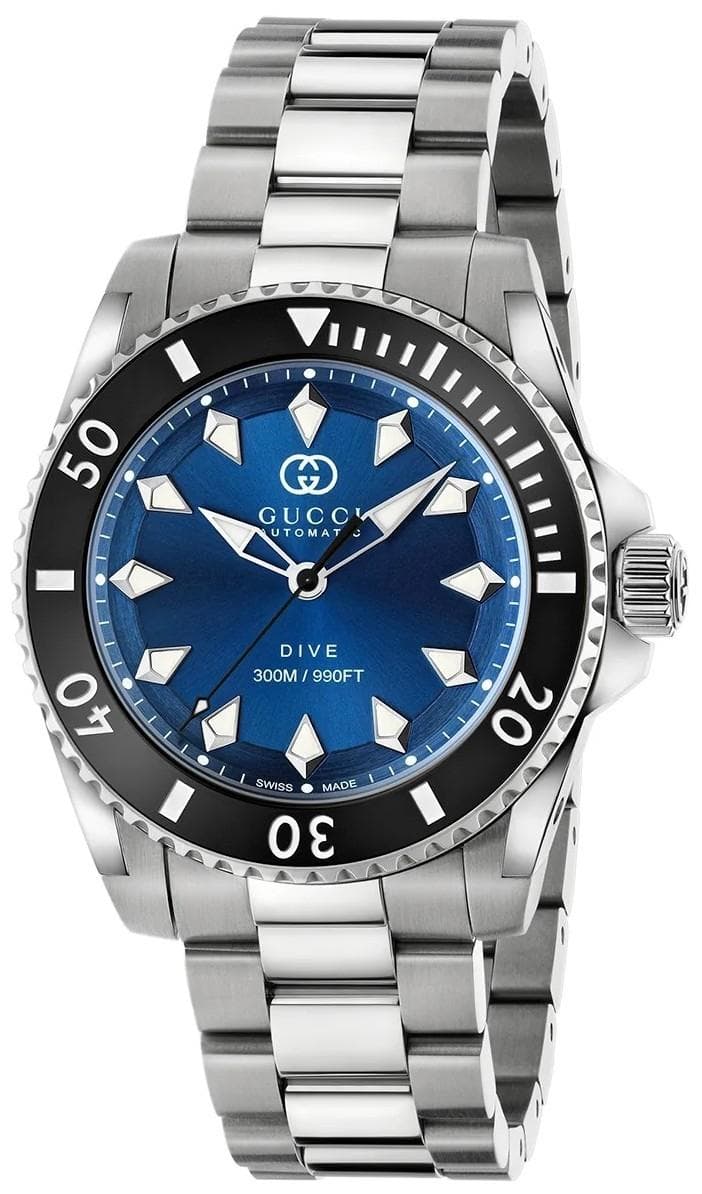 GUCCI Dive Automatic Swiss Made - YA136362, Silver case with Stainless Steel Bracelet