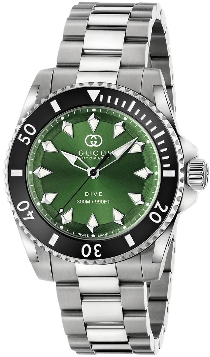 GUCCI Dive Automatic Swiss Made - YA136363, Silver case with Stainless Steel Bracelet