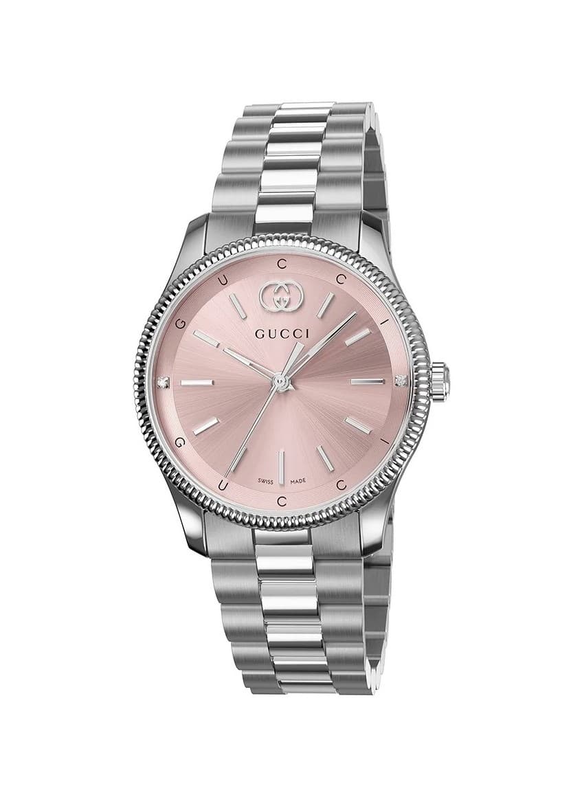 GUCCI G-Timeless Diamond Small Swiss Made - YA1265061, Silver case with Stainless Steel Bracelet