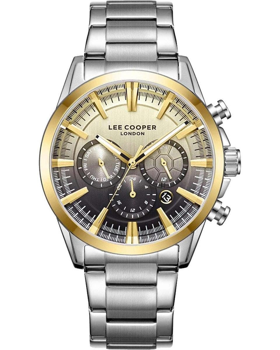 LEE COOPER Dual Time Men's - LC08305.210, Silver case with Metal Bracelet