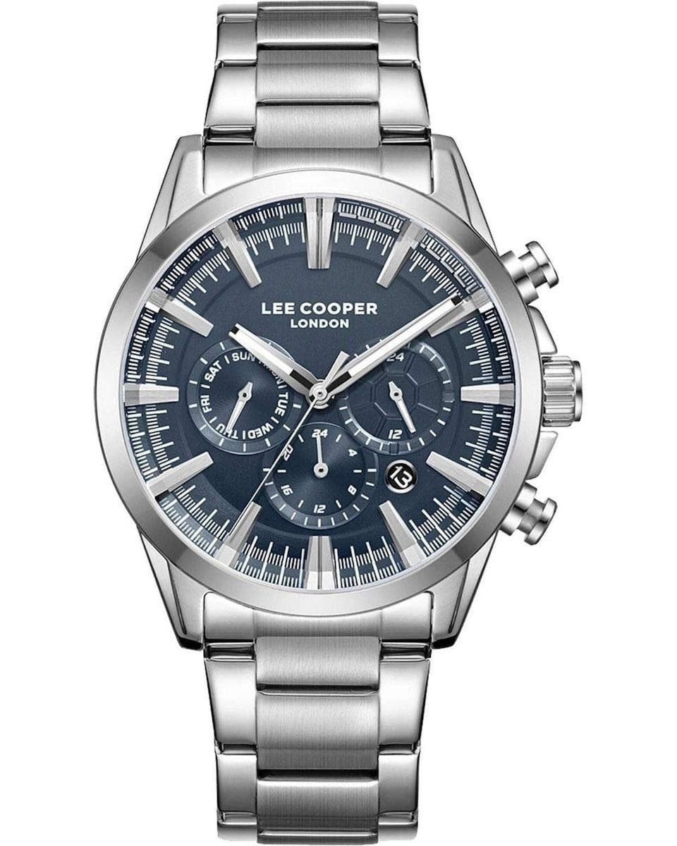 LEE COOPER Dual Time Men's - LC08305.390, Silver case with Metal Bracelet
