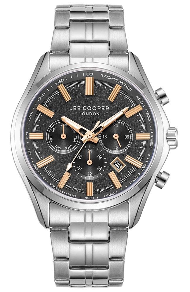 LEE COOPER Men's - LC08199.360, Silver case with Metal Bracelet