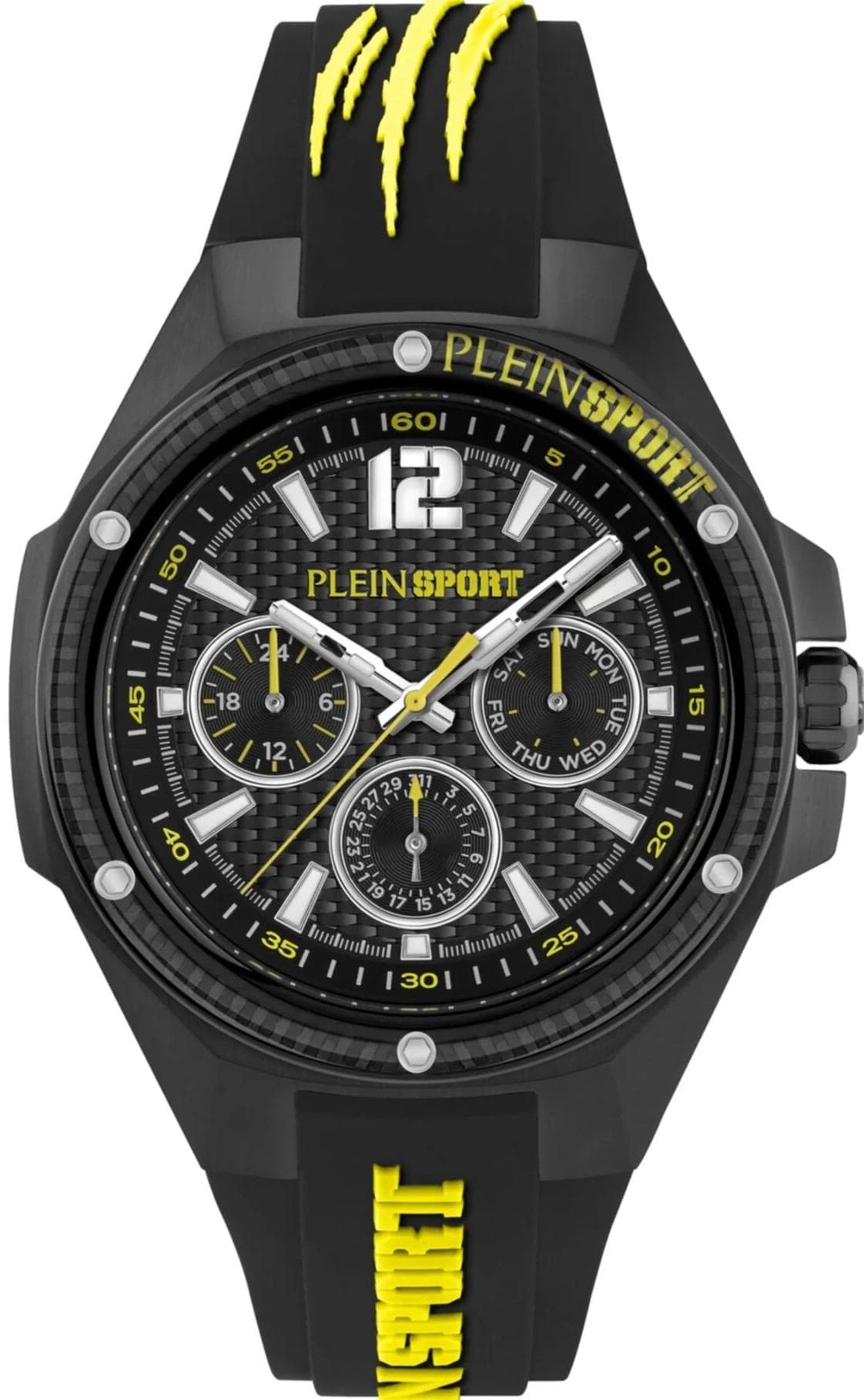 PLEIN SPORT Tiger Master Pro - PSLGA0125, Black case with Black Rubber Strap
