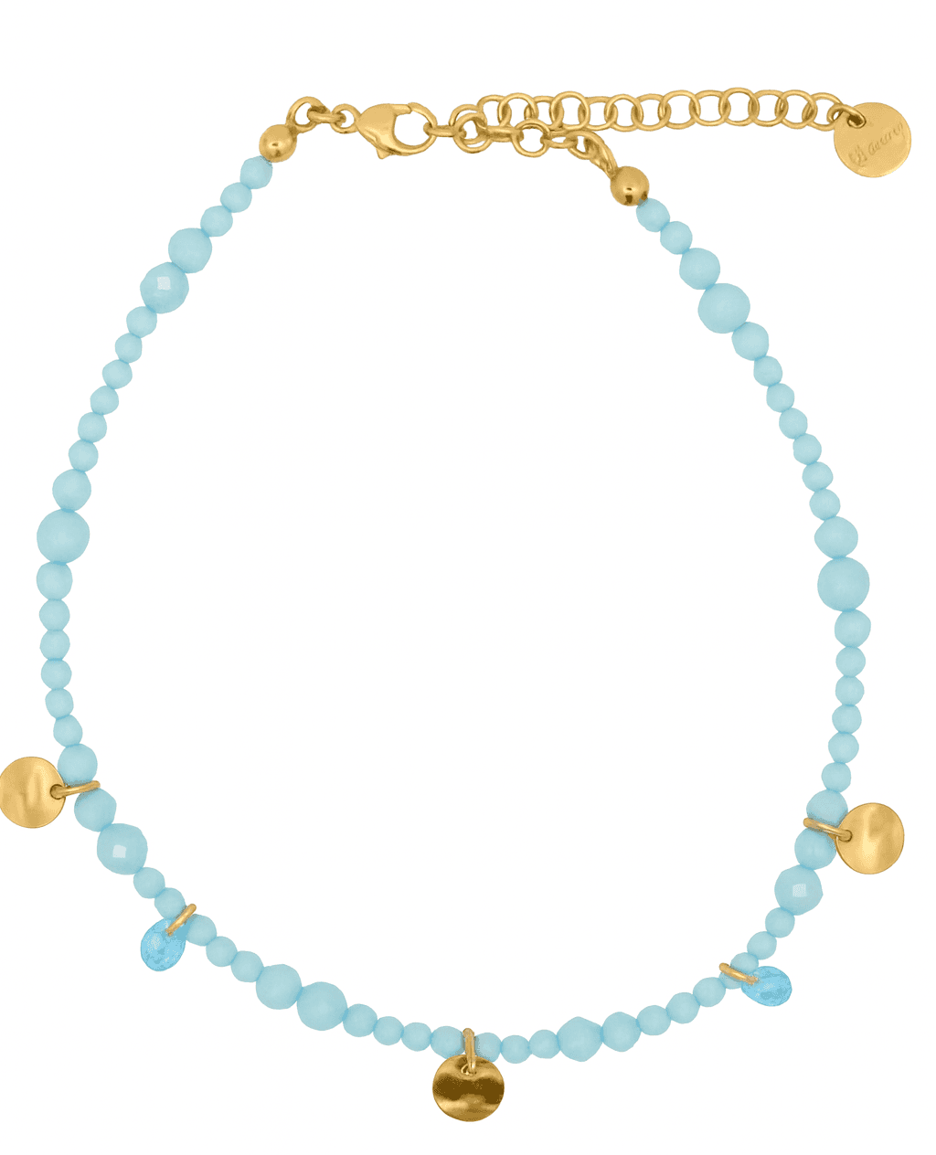 RUE DES MILLE Βραχιόλι από Ασήμι 925 Gold & Light Blue CAV-031-M1-T-AU